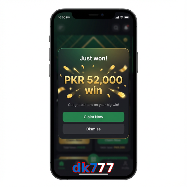 Main screen of Dk777 win page for PK players